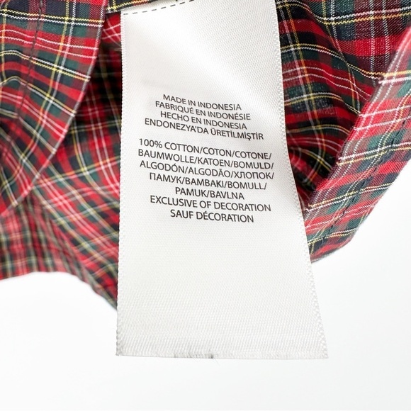 Polo Ralph Lauren Girls' Size 10 Bell-Sleeve Red Plaid Top Blouse - Picture 4 of 7